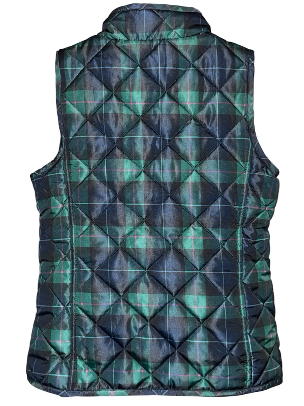 Crown & Ivy Quilted Plaid Puffer Vest
